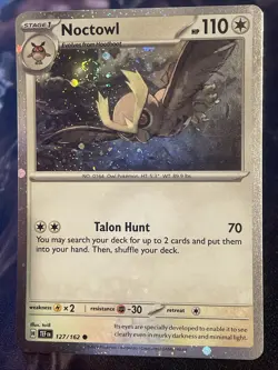 Noctowl Cosmos Holo *SWIRL* on the moon - 127/162 - Temporal Forces Pokemon 2024 - Image 2