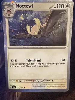 Noctowl Cosmos Holo *SWIRL* on the moon - 127/162 - Temporal Forces Pokemon 2024 - Image 3