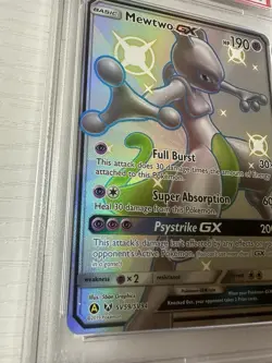 Pokemon Sun & Moon Hidden Fates Mewtwo GX SV59/SV94 Shiny Vault PSA 9 Mint - Image 2