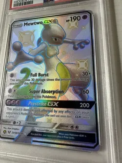 Pokemon Sun & Moon Hidden Fates Mewtwo GX SV59/SV94 Shiny Vault PSA 9 Mint - Image 3