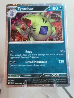 Pokemon TCG: Tyranitar 135/193 - Paldea Evolved Cosmos holo - NICE SWIRL 🌀 - Image 1