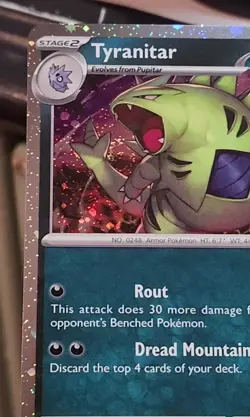 Pokemon TCG: Tyranitar 135/193 - Paldea Evolved Cosmos holo - NICE SWIRL 🌀 - Image 2