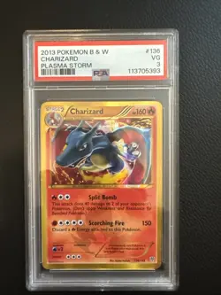 PSA 3 2013 Pokemon Black & White Plasma Storm Charizard Holo Foil SHINY 136/135 - Image 1