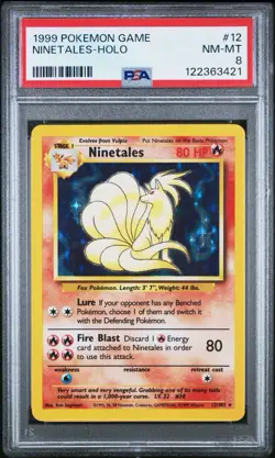 1999 Pokemon TCG Ninetales Holo 12/102 PSA 8 NM-MT 💎 - Image 1
