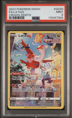 2023 POKEMON SWORD & SHIELD CROWN ZENITH #GG20 FULL ART/LATIAS PSA 9 - Image 1