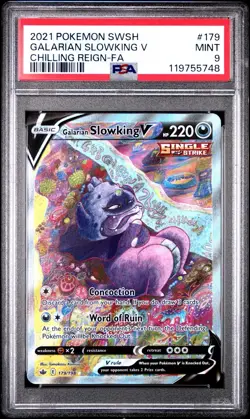 Pokemon PSA 9 Galarian Slowking V 179/198 Chilling Reign Alt Art Mint - Image 1
