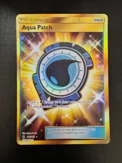 AQUA PATCH 161/145 GOLD SECRET RARE GUARDIANS RISING - POKEMON TCG ENGLISH - Image 1