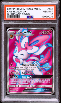 SYLVEON GX 140/145 FULL ART POKEMON SUN & MOON GUARDIANS RISING GRADED PSA 10 - Image 1
