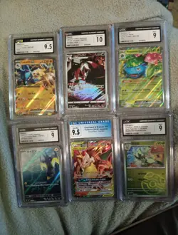 Pokemon Tcg Graded Slabs Lot Cgc 10, 2 9.5's, 3 9's Charizard Tag Team - Image 1