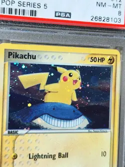 PSA 8 Pikachu 12/17 POP Series 5 Holo Bleed Error + Inverted Back 2007 Pokemon - Image 3
