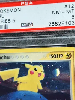 PSA 8 Pikachu 12/17 POP Series 5 Holo Bleed Error + Inverted Back 2007 Pokemon - Image 5