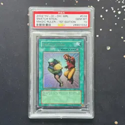 PSA 10 YuGiOh Snatch Steal MRL-036 1st Edition Ultra Rare GEM MINT - Image 1