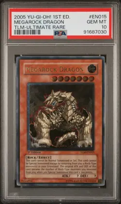 PSA 10 YuGiOh Megarock Dragon TLM-EN105 1st Edition Ultimate Rare GEM MINT - Image 1