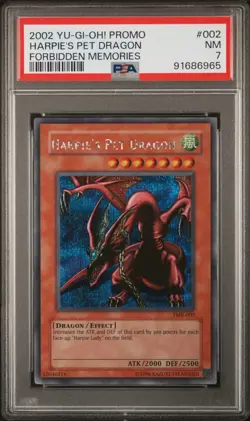PSA 7 YuGiOh Harpie's Pet Dragon FMR-002 Prismatic Rare Forbidden Memories NM - Image 1