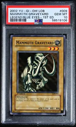 Yugioh MAMMONTH GRAVEYARD LOB-009 1st Edition GEM MINT PSA 10 - Image 1