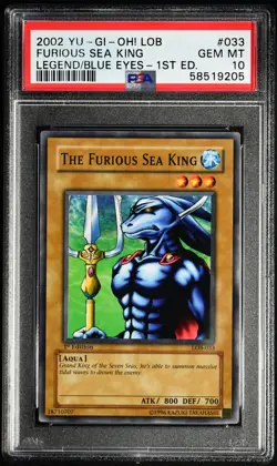 Yugioh THE FURIOUS SEA KING LOB-033 1st Edition GEM MINT PSA 10 - Image 1