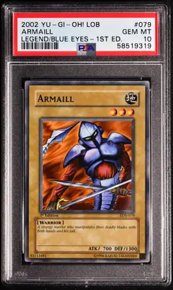 Yugioh ARMAILL LOB-079 1st Edition GEM MINT PSA 10 - Image 1