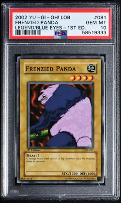 Yugioh FRENZIED PANDA LOB-081 1st Edition GEM MINT PSA 10 - Image 1