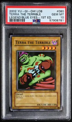 Yugioh TERRA THE TERRIBLE LOB-080 1st Edition GEM MINT PSA 10 - Image 1