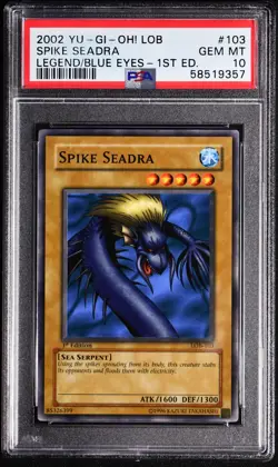 Yugioh SPIKE SEADRA LOB-103 1st Edition GEM MINT PSA 10 - Image 1