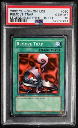 Yugioh REMOVE TRAP LOB-060 1st Edition GEM MINT PSA 10 - Image 1