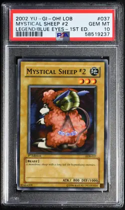 Yugioh MYSTICAL SHEEP #2 LOB-037 1st Edition GEM MINT PSA 10 - Image 1