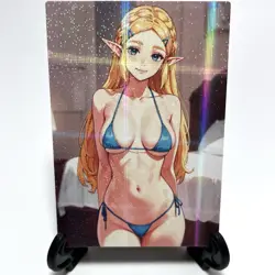 Princess Zelda Sexy Bikini Anime Waifu Girl Doujin Lewd Goddess Story Art Card - Image 1