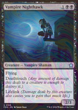 Foil Vampire Nighthawk - Foundations | MTG Card - Image 3