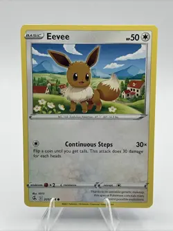 Eevee 205/264 Swsh08: Fusion Strike Regular Common Near Mint Pokemon Card 2021 - Image 1