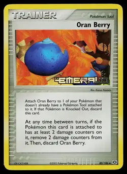 Pokemon Card - Oran Berry Emerald 80/106 Reverse Holo Stamped - Image 1