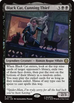 MTG Black Cat, Cunning Thief [Marvel's Spider-Man] Near Mint Magic - Image 1