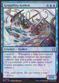 Foil Grappling Kraken - Foundations | MTG Card - Image 3