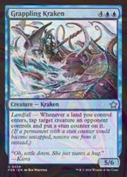 Foil Grappling Kraken - Foundations | MTG Card - Image 4