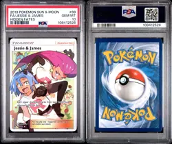 2019 Pokemon Sun Moon Hidden Fates Jessie & James Full Art #68/68 PSA 10 - Image 3