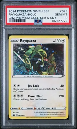 Rayquaza - Holo #SWSH029 - 2024 Pokemon SWSH Black Star Promo - GEM MINT PSA 10 - Image 1