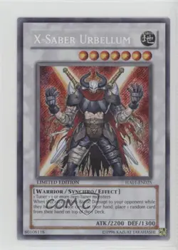 X-Saber Urbellum Limited Edition YuGiOh Hidden Arsenal 1 #HA01-EN025 2009 - Image 1