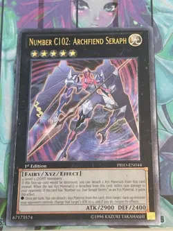 Yugioh 1x Number C102: Archfiend Seraph Ultimate Rare UTR PRIO-EN044 1st Ed NM - Image 1