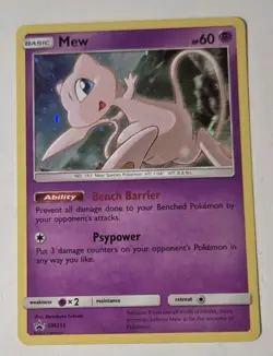 2019 Mew Promo SM215 Pokemon Sun & Moon Holo Rare Card - Image 1