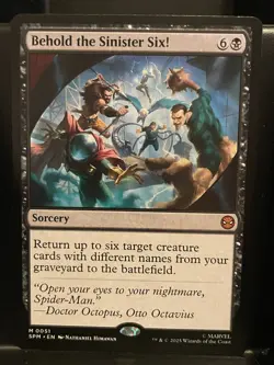 Behold the Sinister Six #51 NM/M MTG Spiderman Magic Card Black Mythic - Image 1