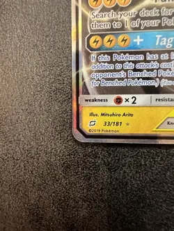 Pokemon Pikachu & Zekrom GX Tag Team TCG Sun Moon Holo Ultra Rare Card 33/181 NM - Image 5
