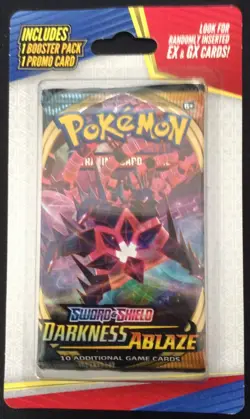 2021 Pokemon Sword & Shield Booster Pack + 1 Promo Card Sealed Darkness Ablaze - Image 1