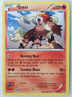 Entei 14/98 LP - RARE XY Ancient Origins Pokemon Card - Naoki Saito Art - Image 1
