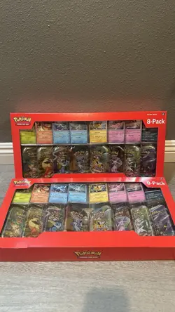 Pokemon Prismatic Evolutions- Costco 8 Mini-Tin Bundle w/ Promo Cards Sealed X2 - Image 1