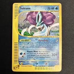 SUICUNE Aquapolis Holo Rare Pokemon Card TCG H25/H32 MP Moderately Played - Image 1