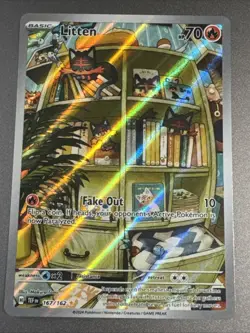 Pokemon TCG Litten Temporal Forces Illustration Card 167/162 Near Mint Condition - Image 2