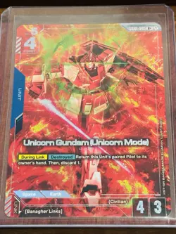 Gundam Card Game TCG Unicorn Gundam (Unicorn Mode) GD01-005 Alt Art Pack Fresh - Image 1