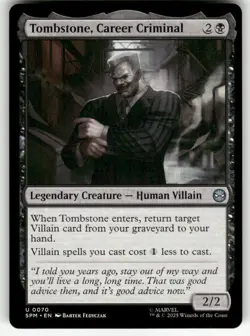 TOMBSTONE, CAREER CRIMINAL #70 (UNCOMMON) MTG MARVEL'S SPIDER-MAN - Image 1