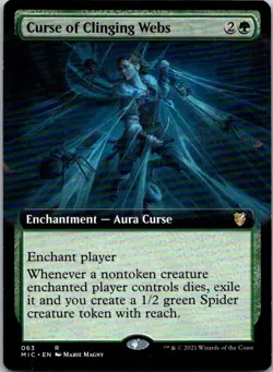 Magic the Gathering HP Curse of Clinging Webs Extended Art Innistrad: Midnight - Image 1