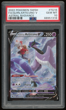 2022 POKEMON ASTRAL RADIANCE TG16/TG30 GALARIAN ARTICUNO V PSA 10 - Image 1