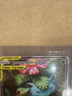 Pokemon TCG Venusaur and Snivy GX SM229 Full Art Tag Team Black Star Promo LP+ - Image 3